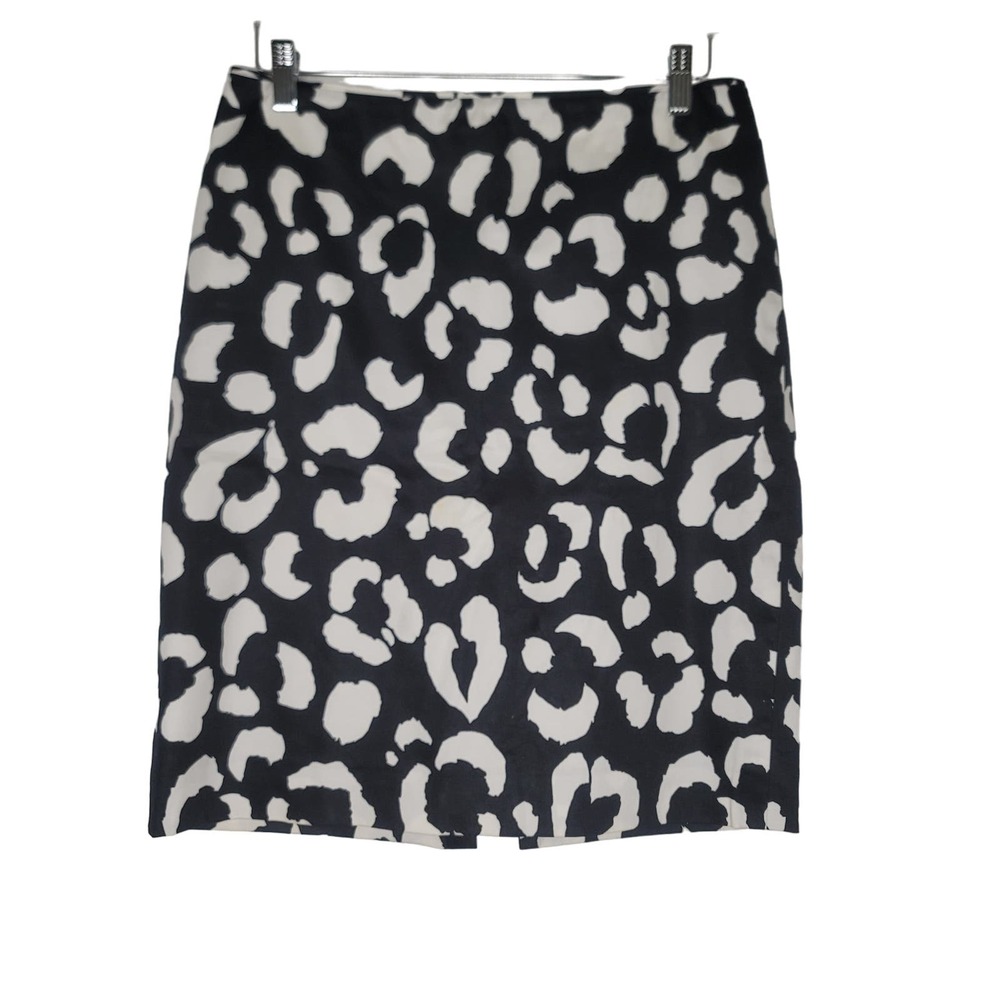 Carlisle Animal Print Pencil Skirt 6 Black White‎ Lined Career Classic Preppy